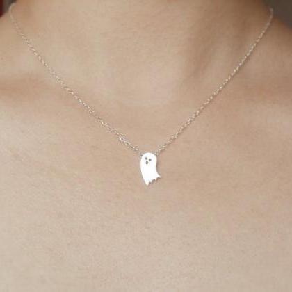 Little Ghost Necklace In Sterling Silver,..