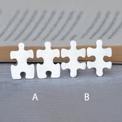 Jigsaw Puzzle Cufflinks In Sterling Silver With..