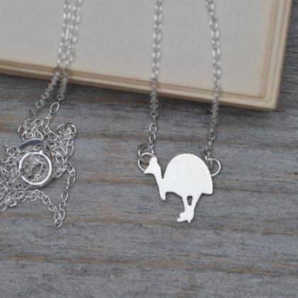 Southern Cassowary Necklace In Sterling Silver..
