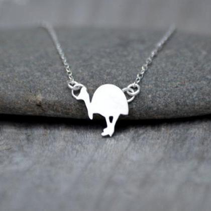 Southern Cassowary Necklace In Sterling Silver..