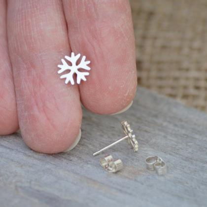 Snowflake Earring Studs, Winter Earrings, Weather..