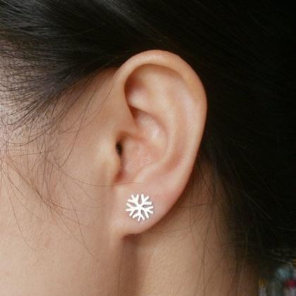 Snowflake Earring Studs, Winter Earrings, Weather..