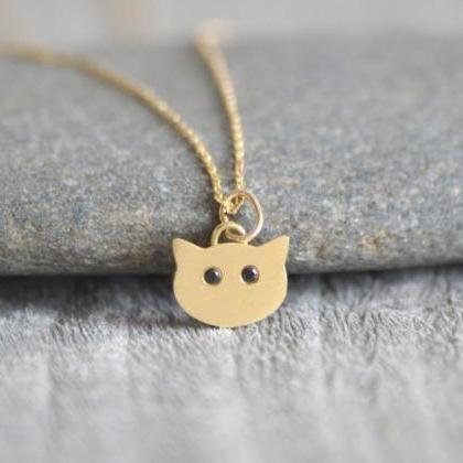 Cat Necklace With Diamond Eyes, Kit..