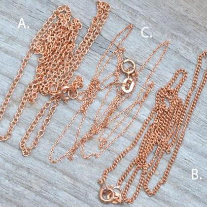Solid 9ct Rose Gold Chain, Curb Chain, Belcher..