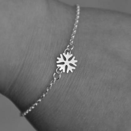 Snowflake Bracelet, Snowflake Anklet In Solid..