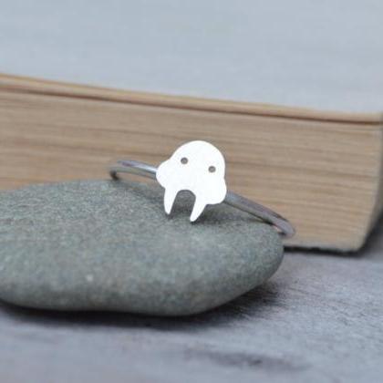 Walrus Ring In Sterling Silver, Handmade In The Uk