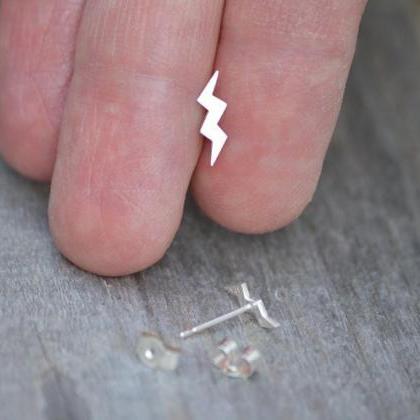 Sterling Silver Lightning Ear Studs From The..