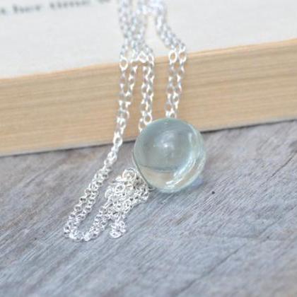 Glass Ball And Sterling Silver Necklace