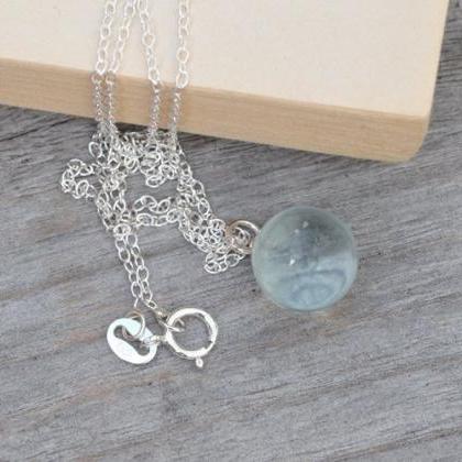 Glass Ball And Sterling Silver Necklace