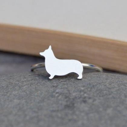 Corgi Ring In Sterling Silver, Puppy Ring,..