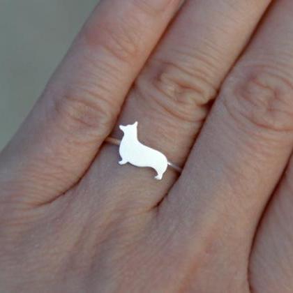 Corgi Ring In Sterling Silver, Puppy Ring,..