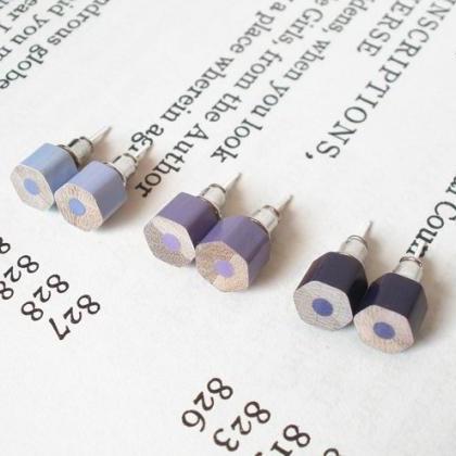 Color Pencil Earing Studs, The Hexagon Version In..
