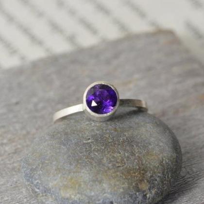 Amethyst Stacking Ring Set In Sterl..