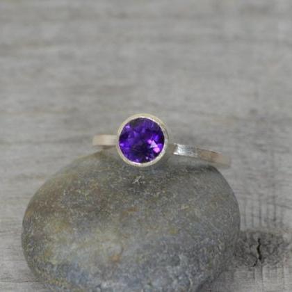 Amethyst Stacking Ring Set In Sterl..