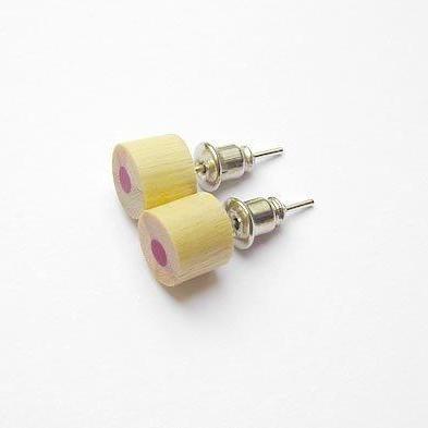 Wooden Color Pencil Ear Studs, The Reddish Series..