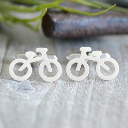 Bicycle Cufflinks In Sterling Silver With..