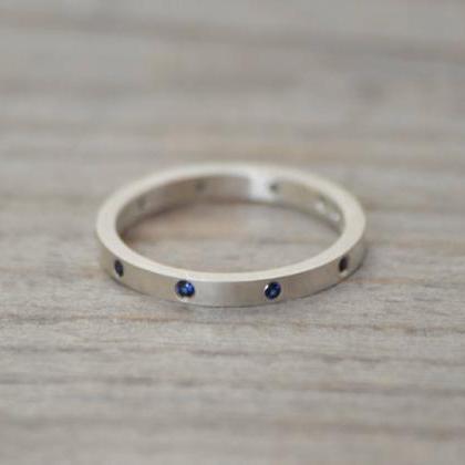 Sapphire Eternity Ring, Sapphire Anniversary Ring,..