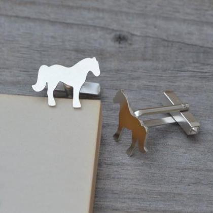 Horse Cufflinks In Solid Sterling S..