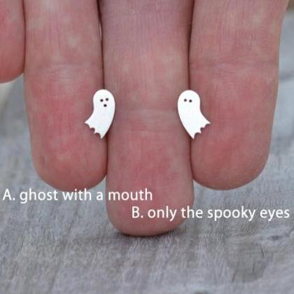 Little Ghost Earring Studs In Sterl..