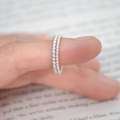 Beaded Stacking Ring In Sterling Silver, Beadh..