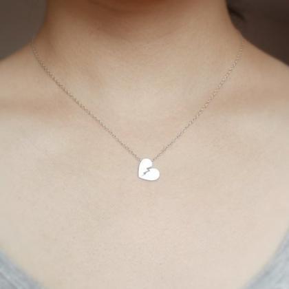 Broken Heart Necklace In Sterling Silver, With..