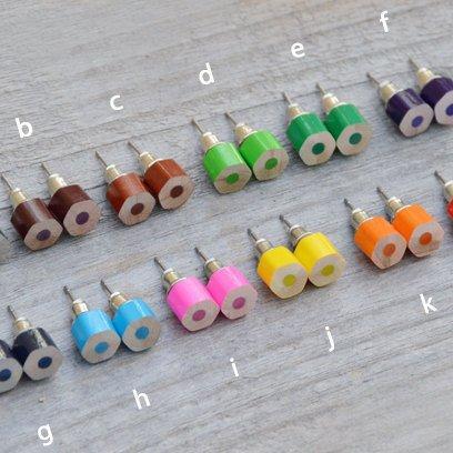 Color Pencil Ear Studs, The Hexagon Version In..