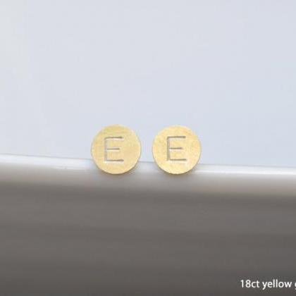 Personalized Initial Earring Studs In Sterling..
