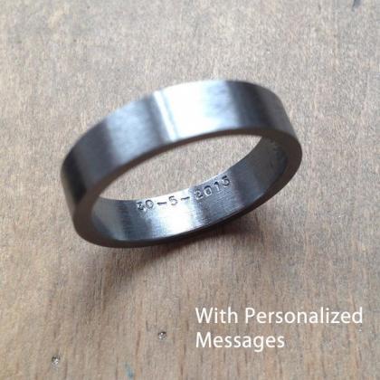 Wedding Ring In Oxidized Sterling Silver With..