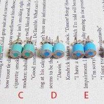 Color Pencil Ear Studs, The Green And Blue Series..