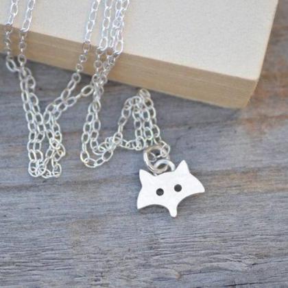 Little Fox Necklace In Sterling Silver, Foxy..
