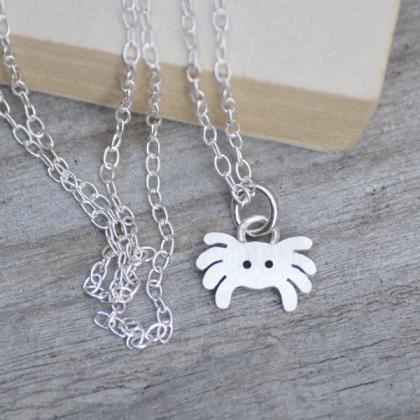 Spider Necklace In Sterling Silver, Cute Spider..