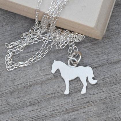 Horse Necklace In Sterling Silver, Silver Horse..