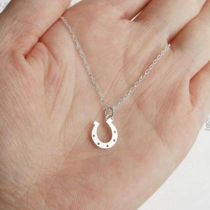 Lucky Horseshoe Necklace In Sterling Silver, Lucky..