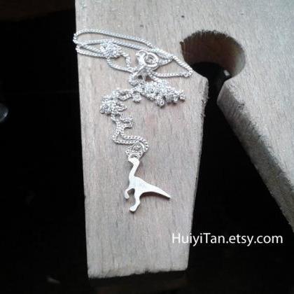 Dinosaur Necklace In Sterling Silver,..