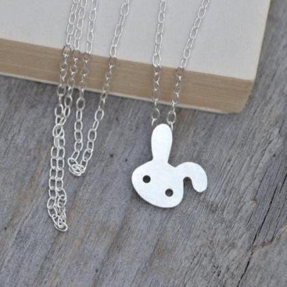 Bunny Rabbit Necklace, Floppy Ear Rabbit Necklace,..