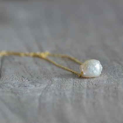 Fresh Water Pearl Necklace In 9ct Yellow Gold,..