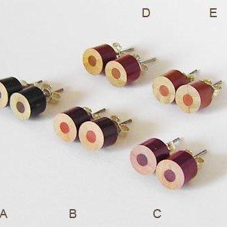 Color Pencil Earring Studs, The Brown Series..
