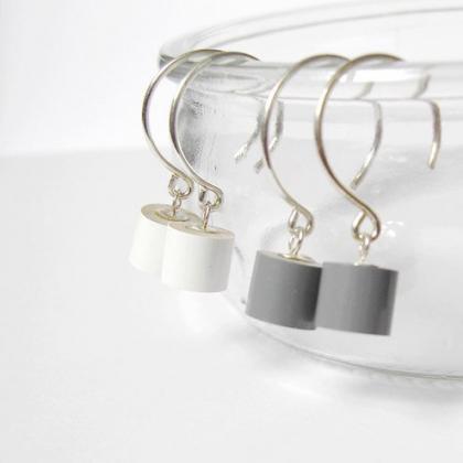 Color Pencil Earrings, The Black, Grey And White..