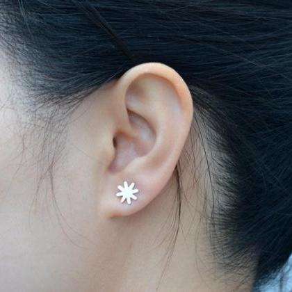 Star Earring Studs In Sterling Silver Handmade In..