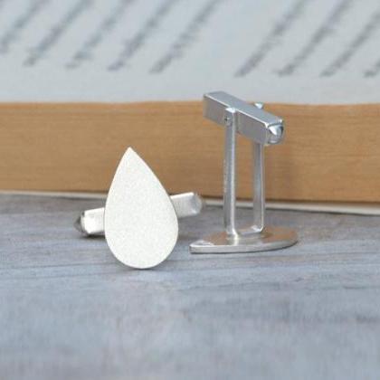 Raindrop Cufflinks In Solid Sterling Silver, With..