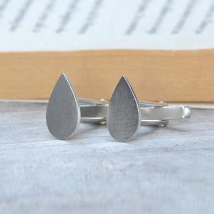 Raindrop Cufflinks In Solid Sterling Silver, With..