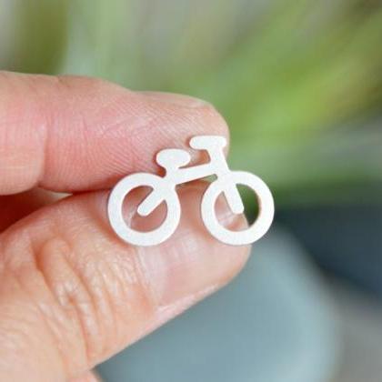 Bicycle Tie Tack In Sterling Silver..
