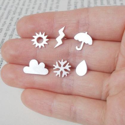 Weather Forecast Earring Studs (set Of 6 Ear..