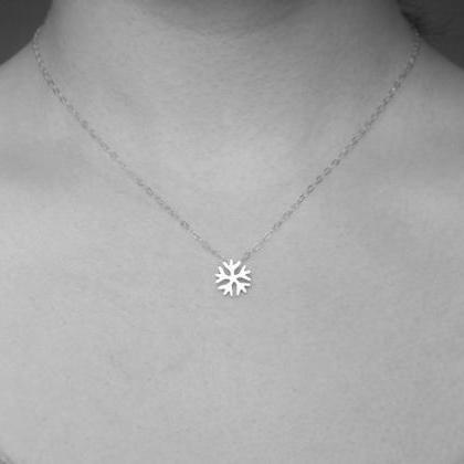 Snowflake Necklace In 9k Yellow Gold, Weather..