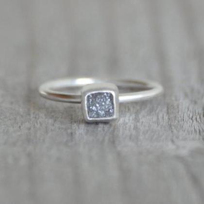 Raw Diamond Cube Engagement Ring, 1.1ct Raw..