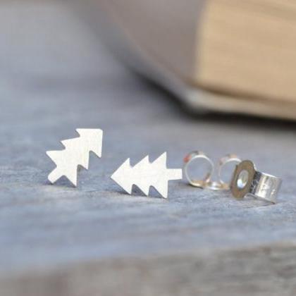 Christmas Tree Ear Studs In Sterling Silver,..