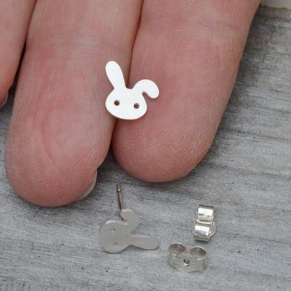 Bunny Rabbit Earring Studs With Floppy Ear, Cute..