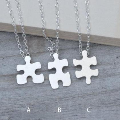 Jigsaw Puzzle Necklace, Friendship Necklace In..