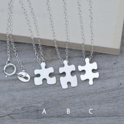 Jigsaw Puzzle Necklace, Friendship Necklace In..