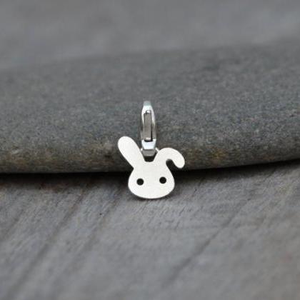 Bunny Rabbit Charm For Bracelet In Sterling Silver, Handmade In The Uk